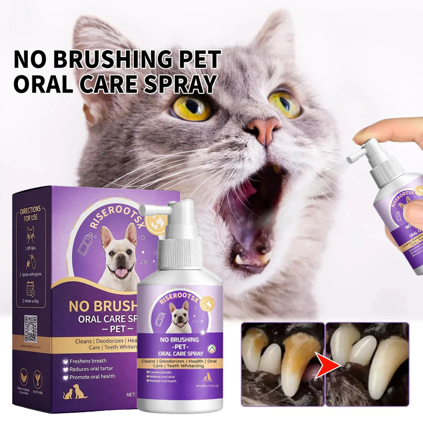 🐾 RISEROOTSX™ Oral Freshness Oral Spray for Dogs & Cats